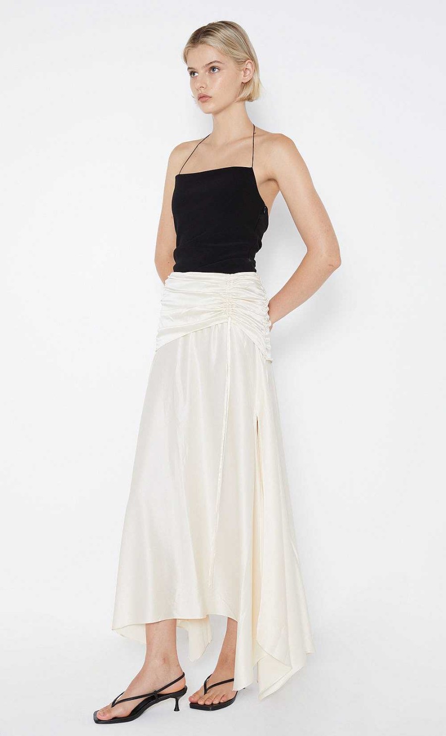 BEC + BRIDGE Chantilly Silk Ruched Skirt